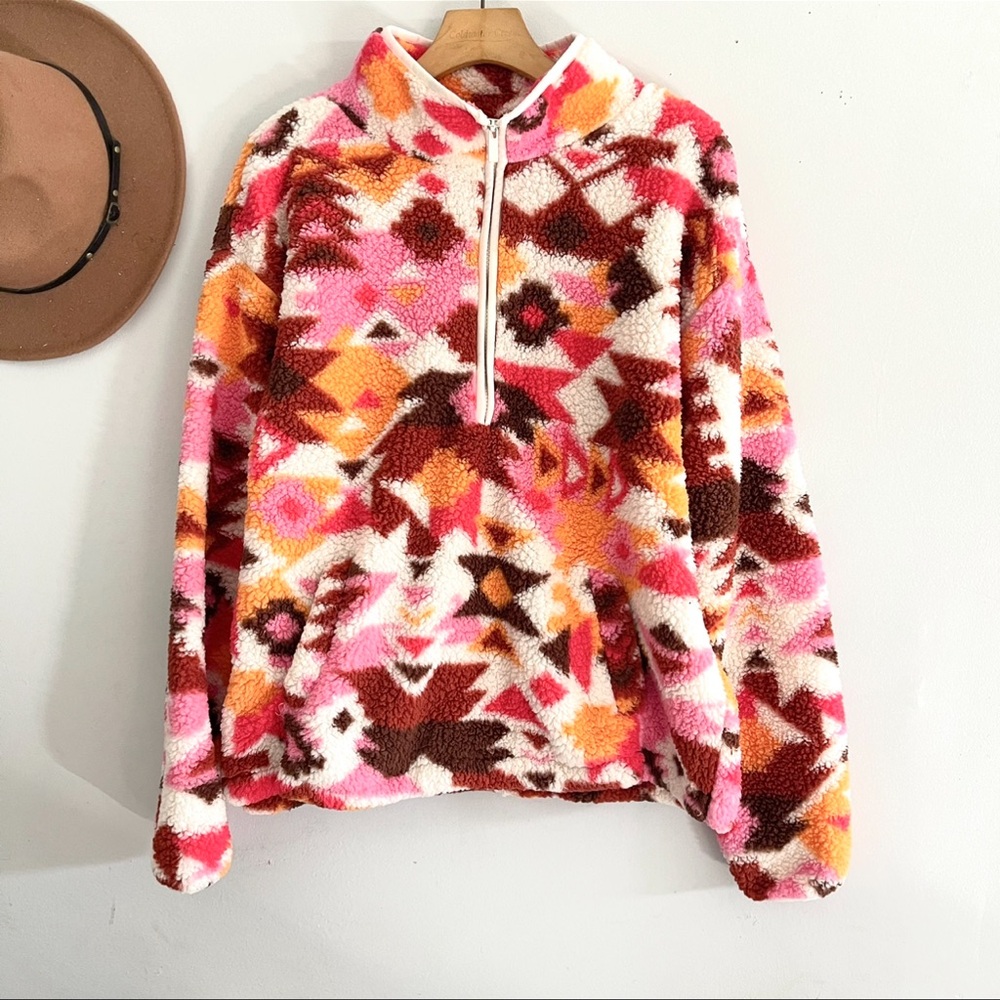 Colorful Geometric Pattern Women's pullover 2x